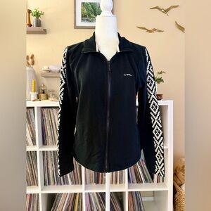 Lauren Active Ralph Lauren Size XL Black and White Aztec Embroidered Zip Up